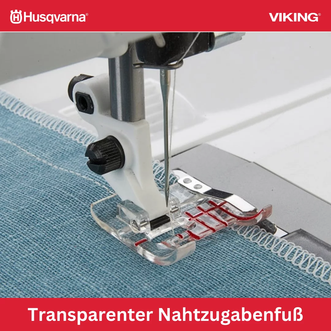 Husqvarna® VIKING®  Transparenter Nahtzugabenfuß für IDT Husqvarna® VIKING®  Transparenter Nahtzugabenfuß für IDT