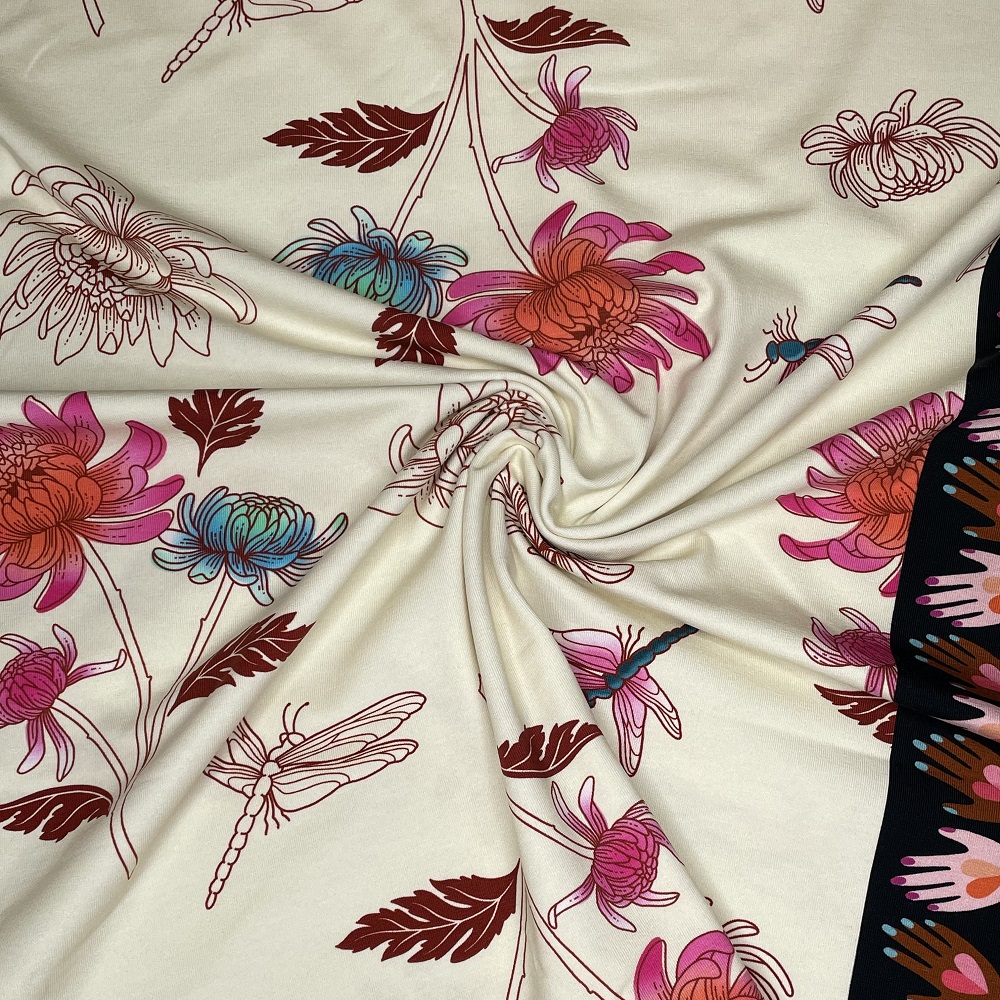 Albstoffe Baumwolljersey Queens United - Beautiful weiß multicolor