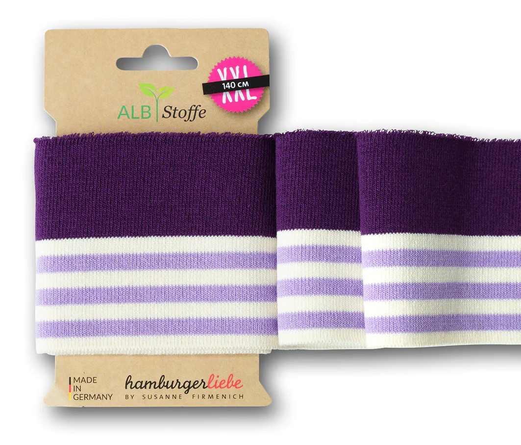 Bio Strickbündchen Cuff Me Collge lila-multicolor  Bio Strickbündchen Cuff Me Collge lila-multicolor