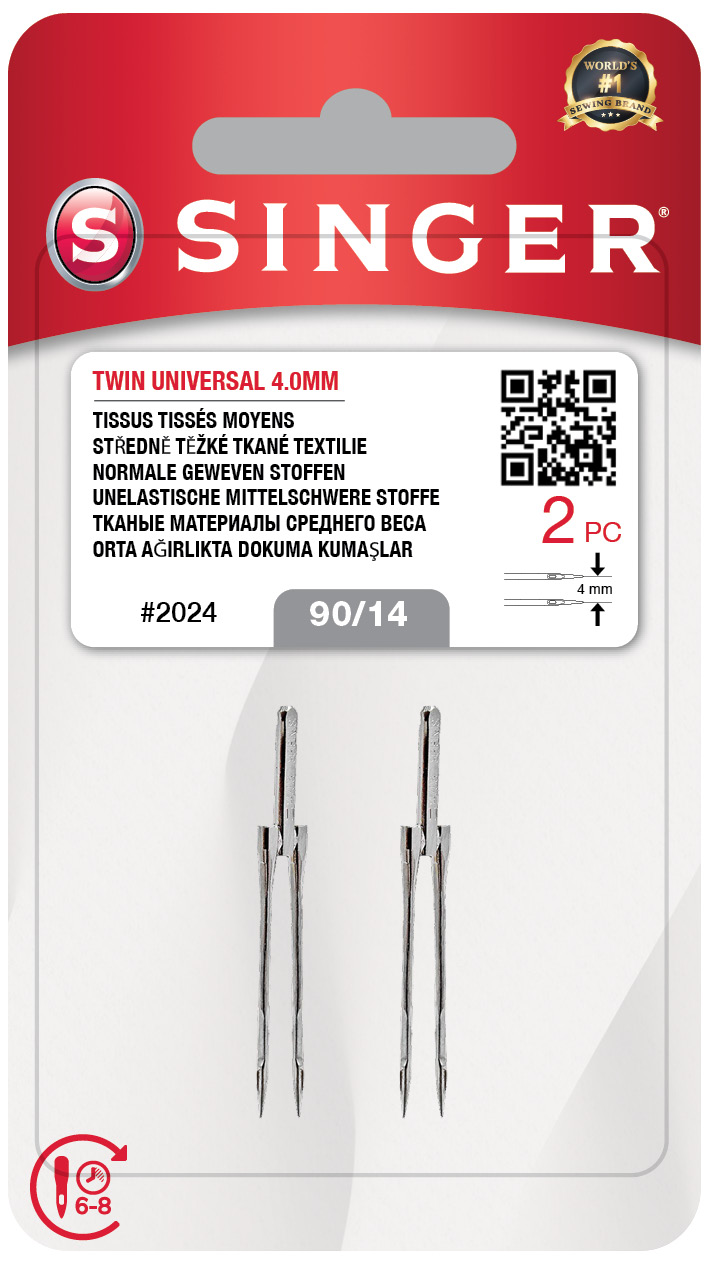 Zwillingsnadel 2024 - 2  Nadeln Stärke 90/14
