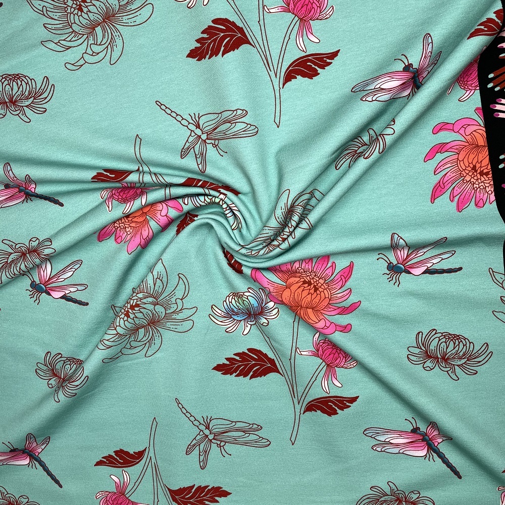 Albstoffe Baumwolljersey Queens United - Beautiful türkis multicolor