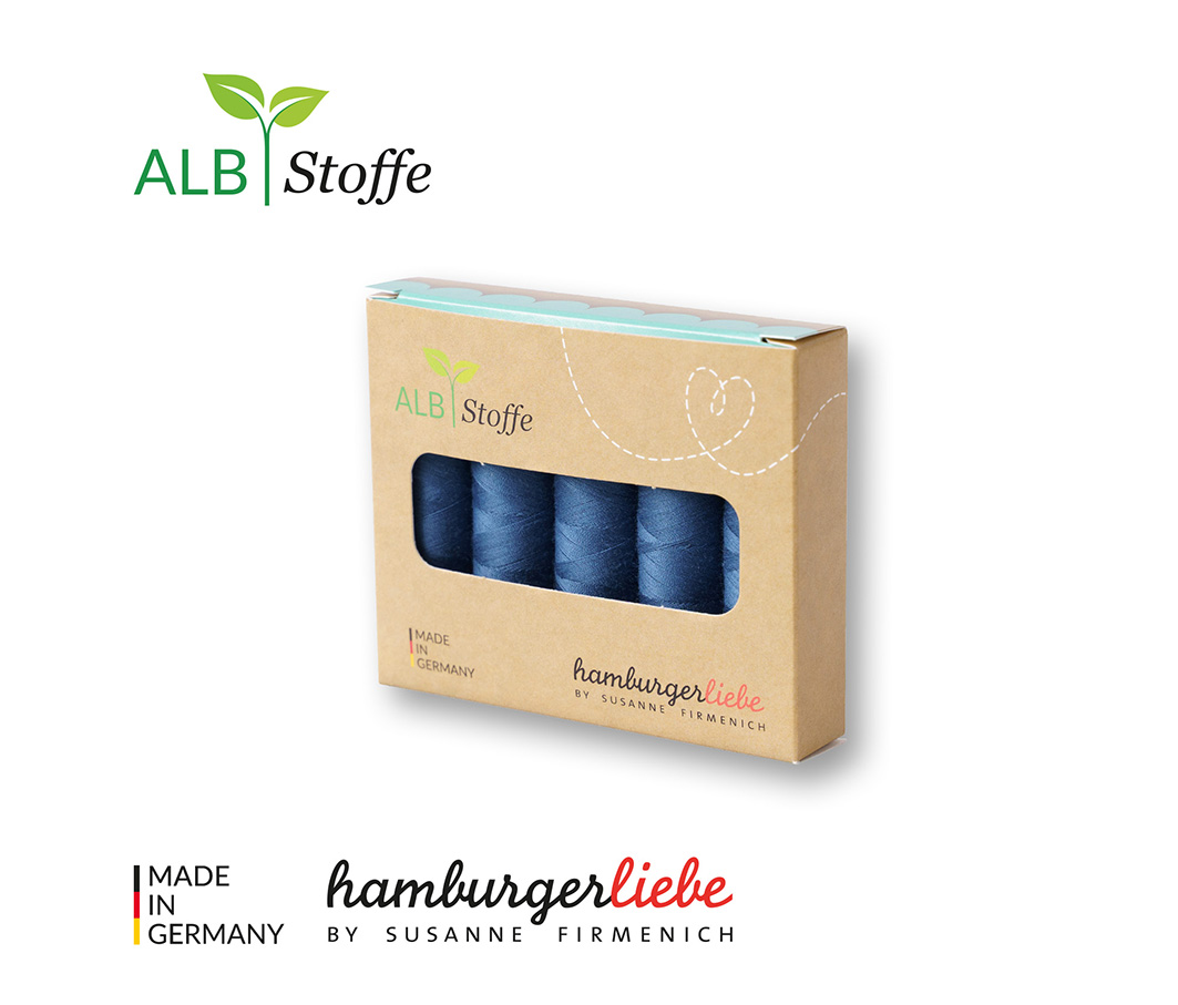 Albstoffe Stitch Me NähgarnSet (5x200m) - A21 marineblau