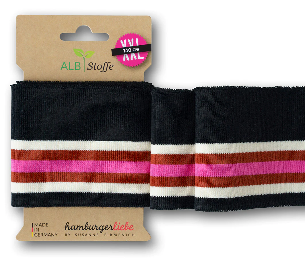 Bio Strickbündchen Cuff Me Collge schwarz-multicolor