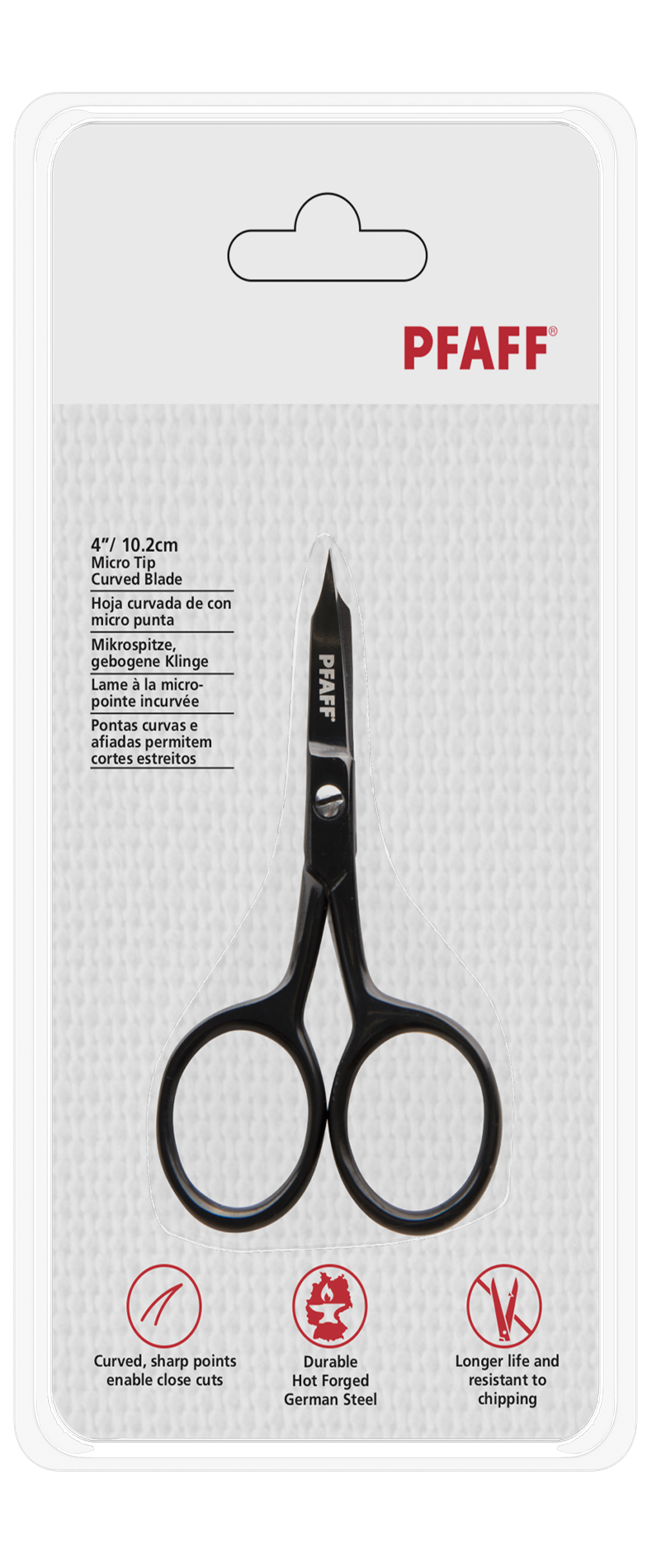 PFAFF Stickschere mit gebogener Mikrospitze 10,2 cm PFAFF Stickschere mit gebogener Mikrospitze 10,2 cm