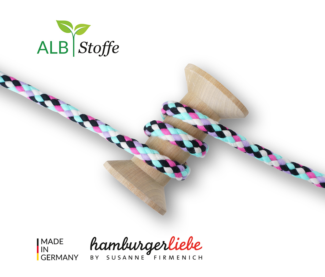 Albstoffe Bio Flechtkordel Twist Me-Big Mix verdino-glicine-ortensia-meringa-schwarz Albstoffe Bio Flechtkordel Twist Me-Big Mix verdino-glicine-ortensia-meringa-schwarz
