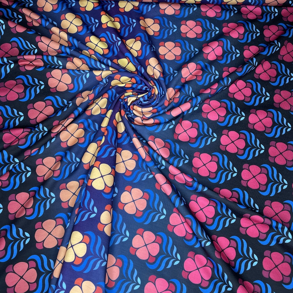 Albstoffe Fringe Me Retro Flower mit Fransenborte Albstoffe Fringe Me Retro Flower mit Fransenborte