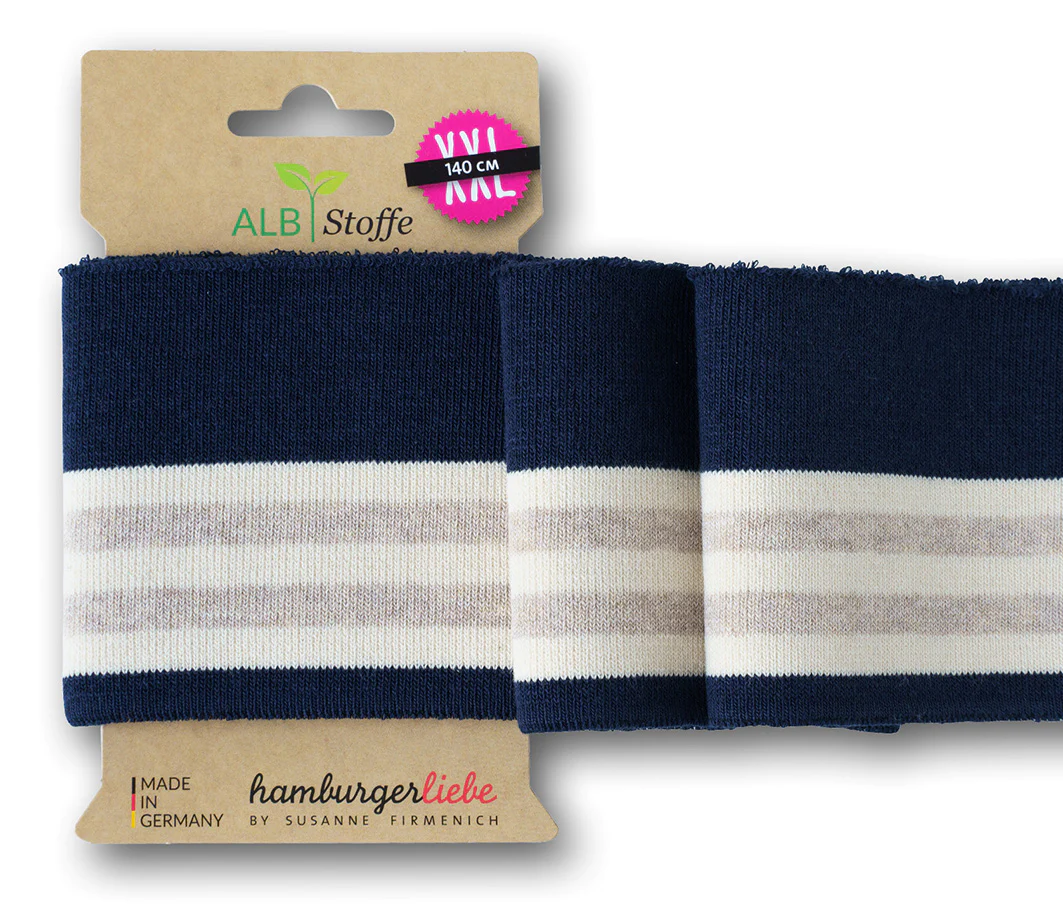 Bio Strickbündchen Cuff Me Collge dunkelblau-multicolor Bio Strickbündchen Cuff Me Collge dunkelblau-multicolor