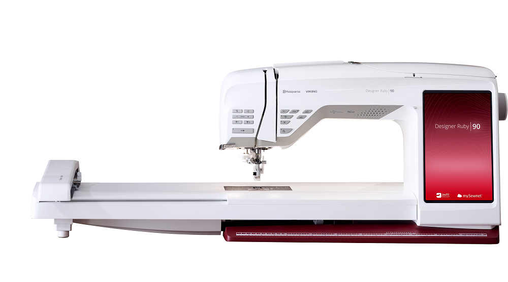 Husqvarna® VIKING® Designer Ruby™ 90 mit Stickmodul  Husqvarna® VIKING® Designer Ruby™ 90 mit Stickmodul