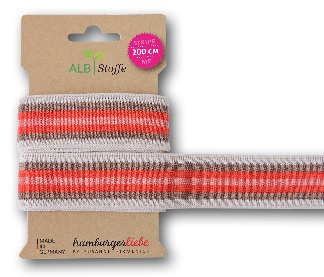 Bio Jacquardbänder Stripe Me College meringa-scoiatollo-papaia-nude 