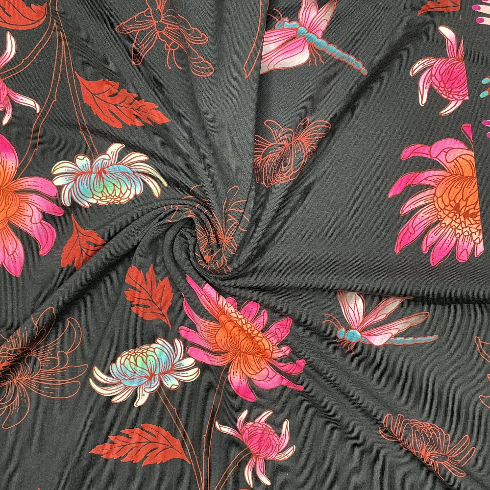 Albstoffe Baumwolljersey Queens United - Beautiful schwarz multicolor