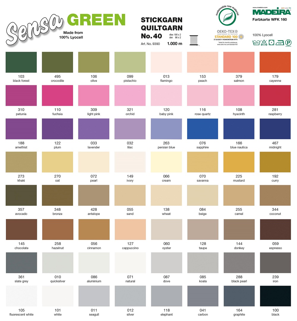 MADEIRA Sensa Green Stick- & Quiltgarn No. 40 - 1.000 m Spule