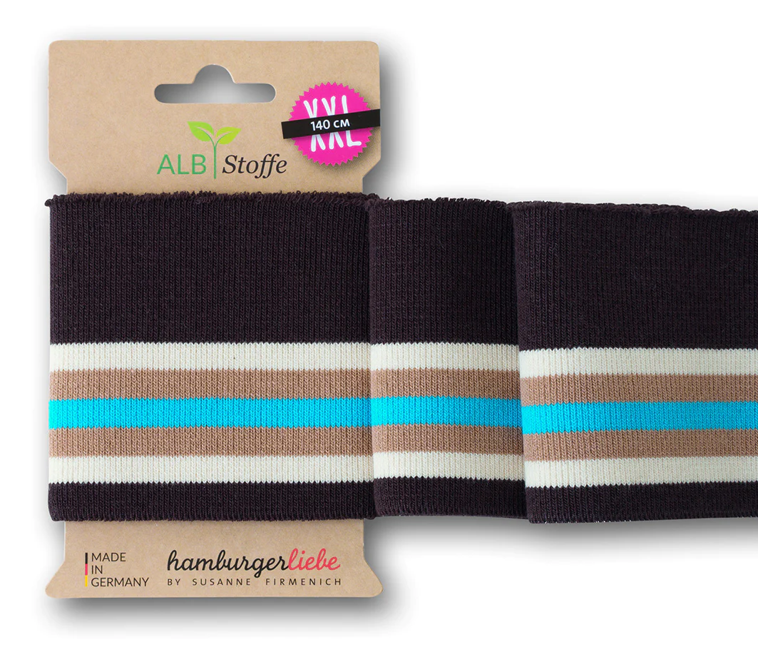 Bio Strickbündchen Cuff Me Collge braun-multicolor Bio Strickbündchen Cuff Me Collge braun-multicolor