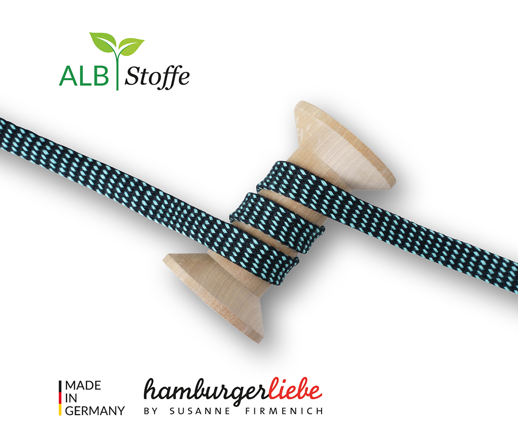 Albstoffe Bio Flechtkordel Twist Me Dots vedino-schwarz Albstoffe Bio Flechtkordel Twist Me Dots vedino-schwarz