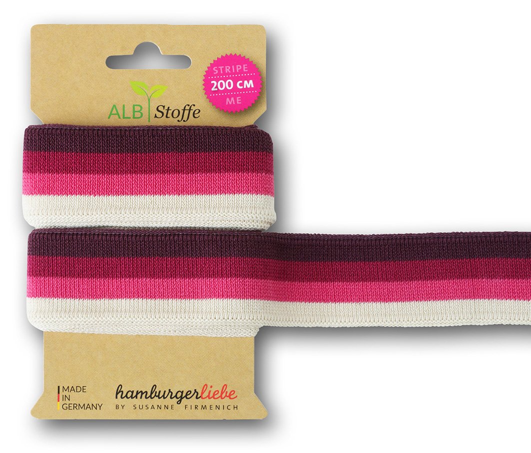 Bio Jacquardbänder Stripe Me College pink-multicolor
