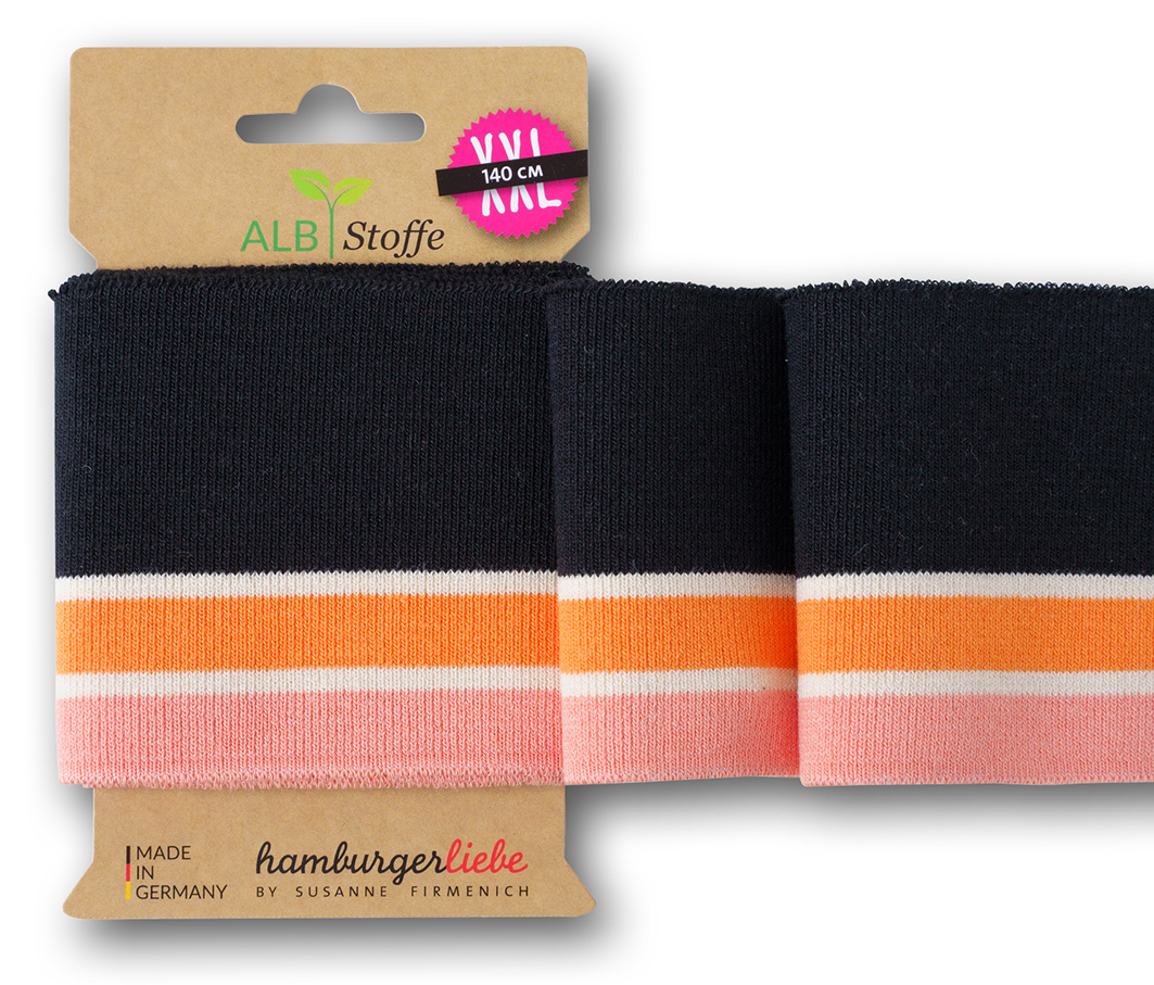 Bio Strickbündchen Cuff Me Collge schwarz-papaia-meringa-nude Bio Strickbündchen Cuff Me Collge schwarz-papaia-meringa-nude